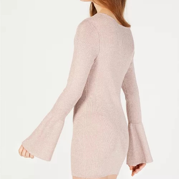 Juniors' Shine Bell-Sleeved Sweater Dress - Picture 2 of 3